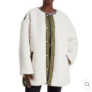 FRAME oversized reversible army teddy coat